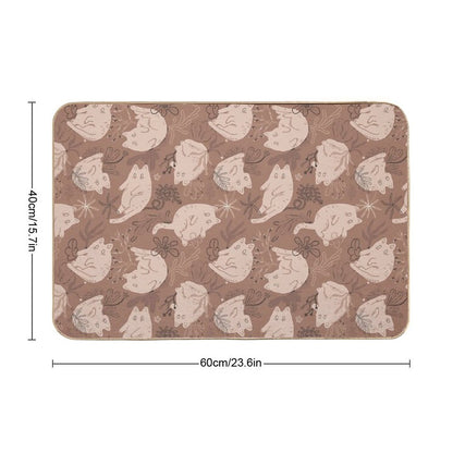 Mocha Mousse 2025 Color of The Year Whiskers  Non-Slip Bath Mat