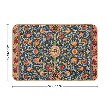 William Morris Floral Carpet Print  Dirt-Trapping Bath Mat