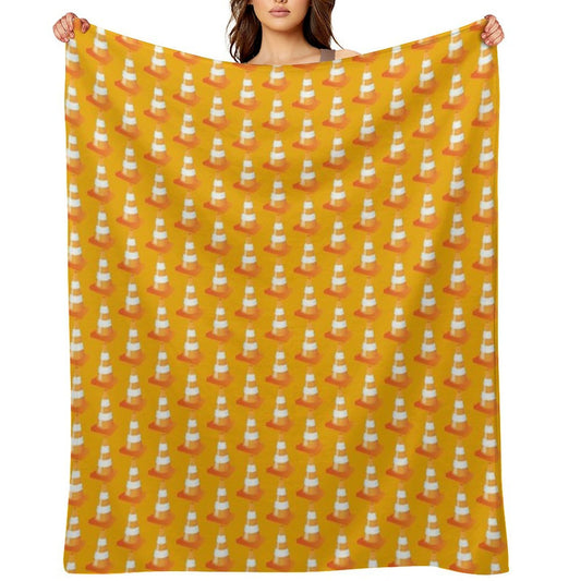 Traffic Cone Funny Road Marker Roadworks Design Travel-friendly Throw Blanket