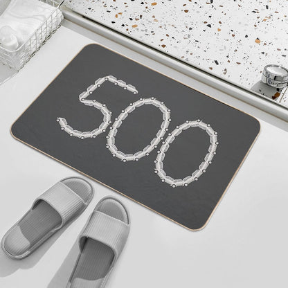 Fiat 500 Sign Made of Classic Fiat 500 Cars  Long-Lasting Bath Mat