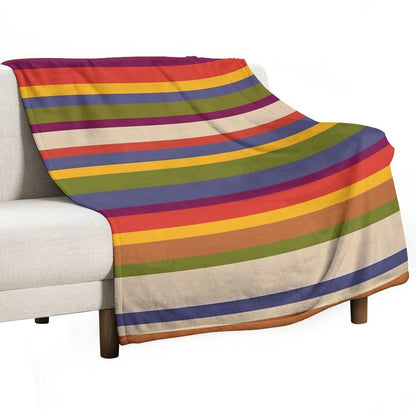 6th Doctor Scarf Pattern Plush Throw Blanket