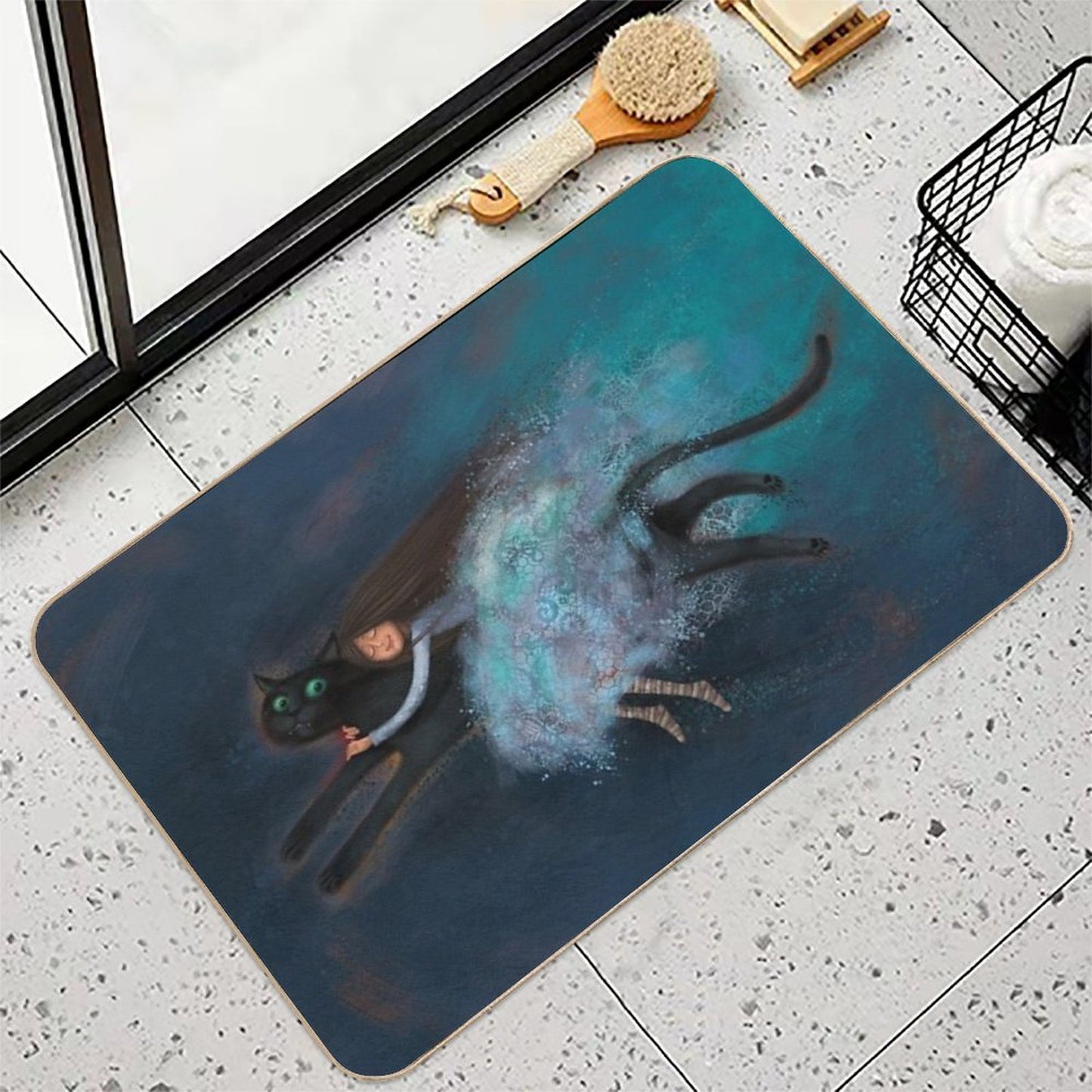 Flying on My Cat  Pet-Safe Bath Mat