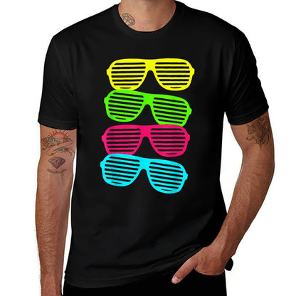 Neon Shutter Shades Cool Stack of Sunglasses Bright  Fade-proof Color T-Shirt