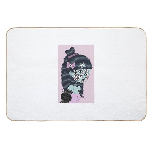 Pastel Goth Creature Illustration  Odorless Bath Mat