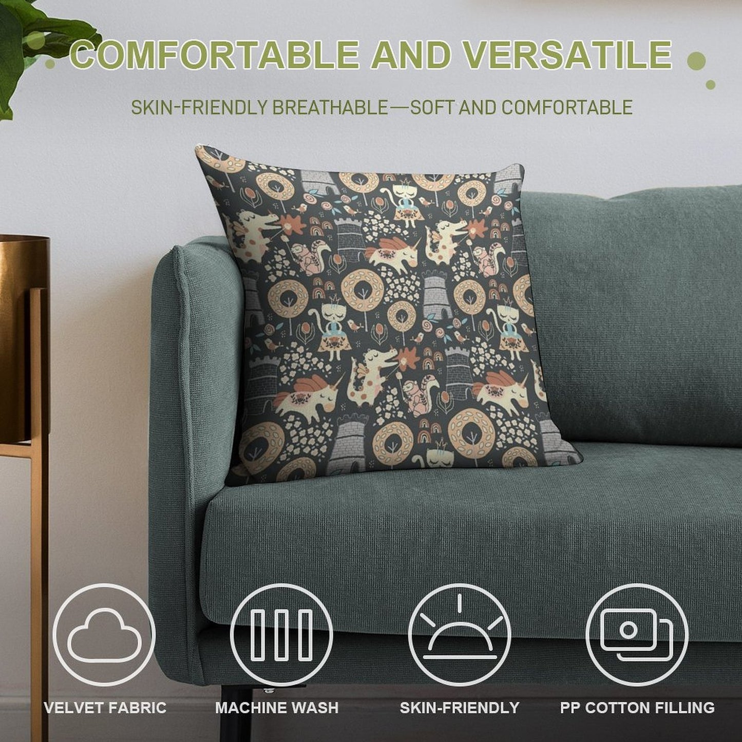 Animal Kingdom Soft Shrink-Resistant Throw Pillow