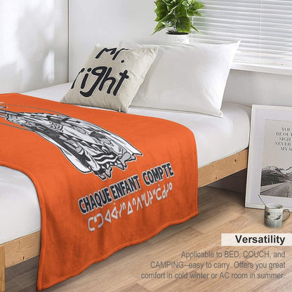Chaque Enfant Compte Every Child Matters Orange Machine-washable Throw Blanket