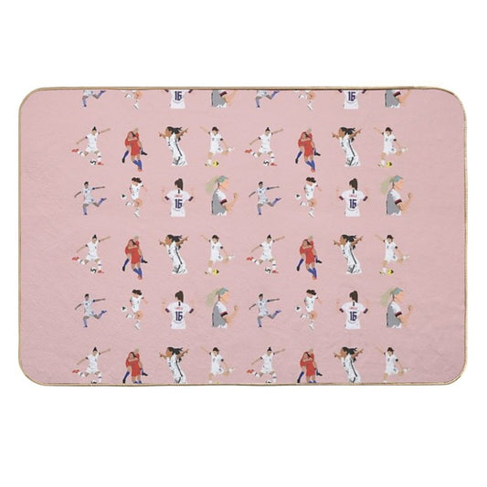USWNT Players Pattern  Easy To Clean Bath Mat