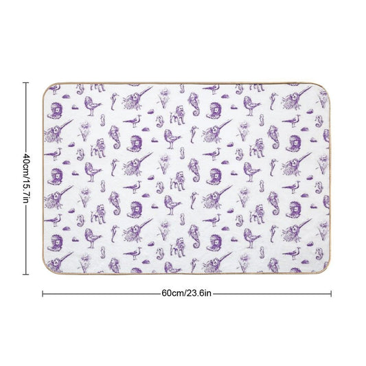 Rent-Free Blackbeard Sketches - Purple  Pet-Safe Bath Mat
