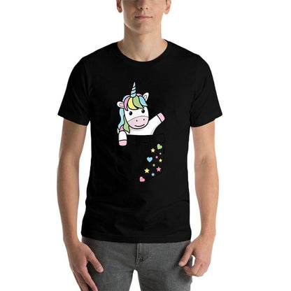 Cute Unicorn in My Pocket Colorful Pastel Magical Stars Gift  Graphic-printed T-Shirt