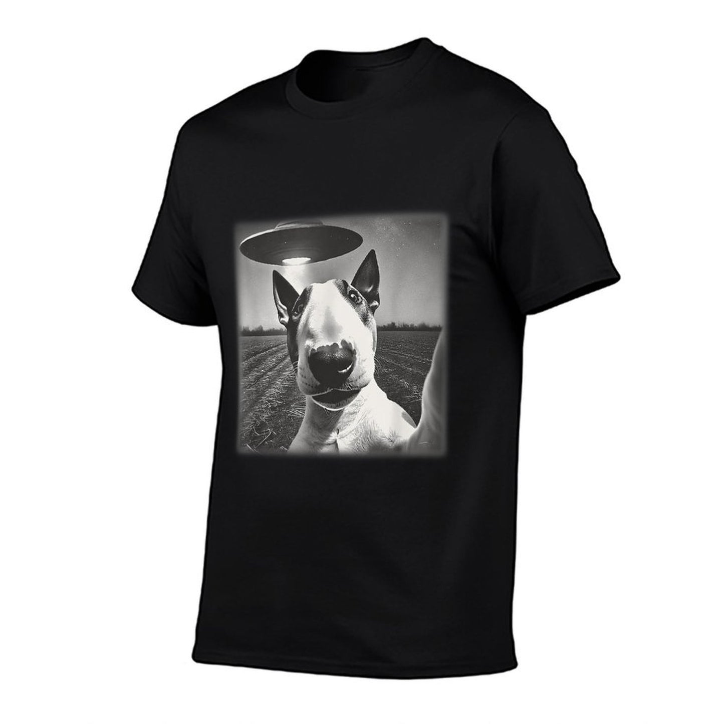 Vintage English Bull Terrier UFO Alien Selfie Dog Mom Dad Men Women Kids  Odor-resistant T-Shirt