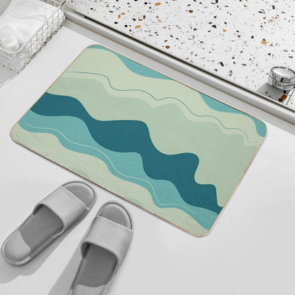 Pattern Design Decor Ideas Inspiration Waves Minimalist Aesthetic  Stain-Proof Bath Mat