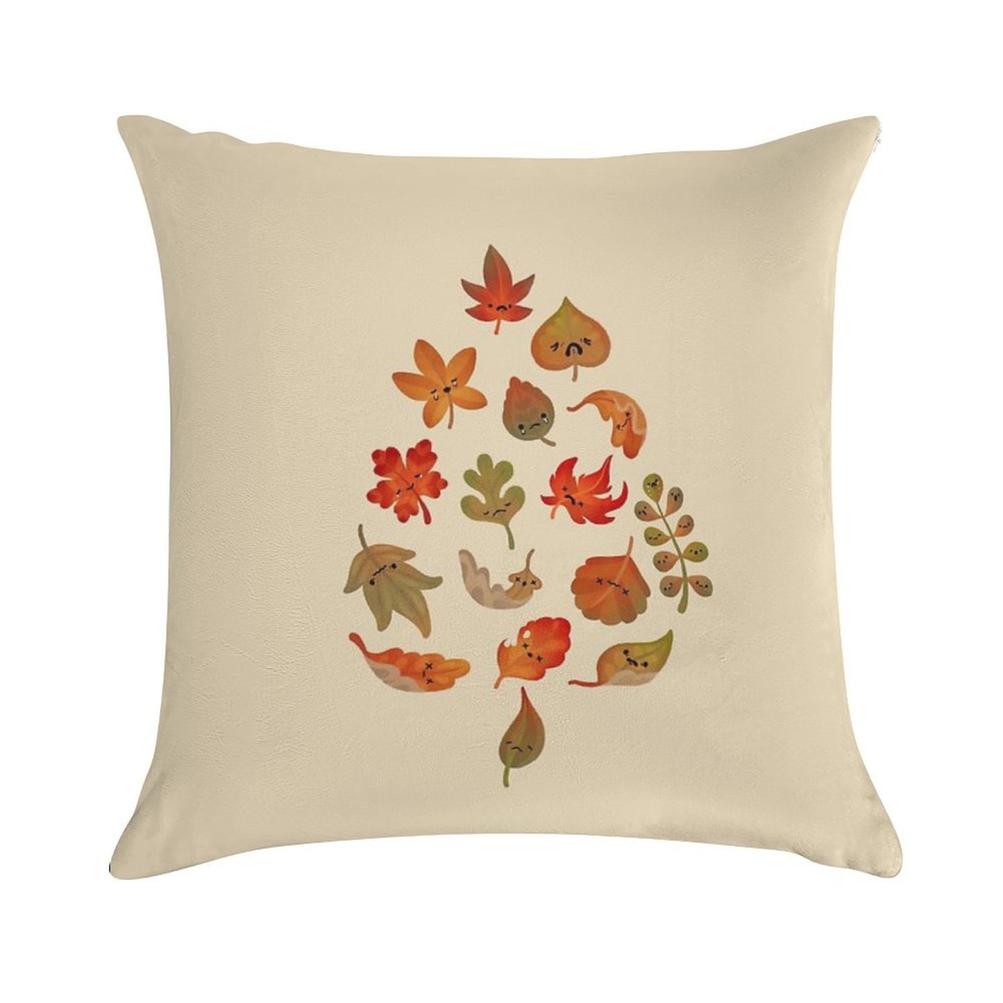 Sad Fallen Leaves Soft Fade-Resistant Throw Pillow
