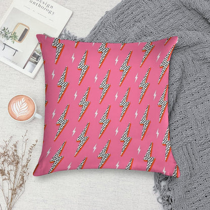 Lightning Bolt Thunder Flash Preppy Pink Soft Shrink-Resistant Throw Pillow
