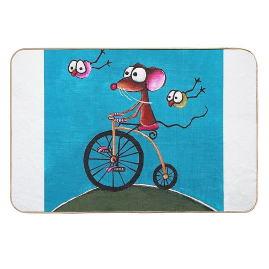 The Yellow Bike  Long-Lasting Bath Mat