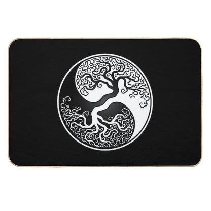 White And Black Tree of Life Yin Yang  Versatile Bath Mat