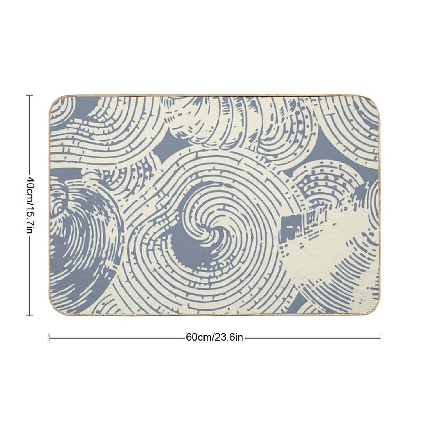 Shells And Swirls, Cool Gray And Cream  Repositionable Bath Mat