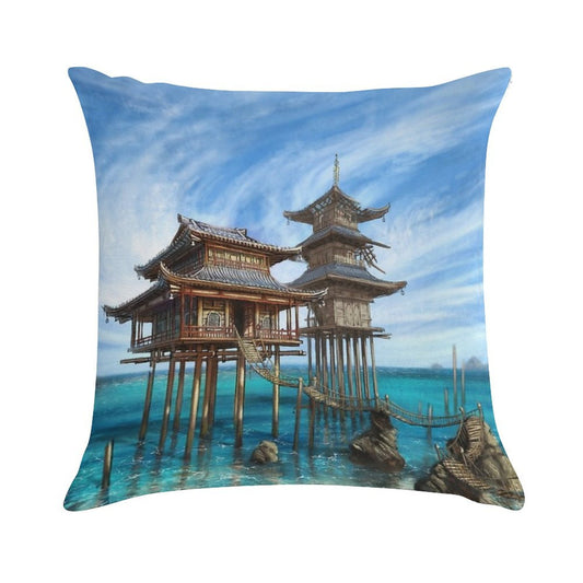 Tropical Temple Soft Style Accent Throw Pillow