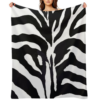 Zebra-pattern-design Travel-friendly Throw Blanket