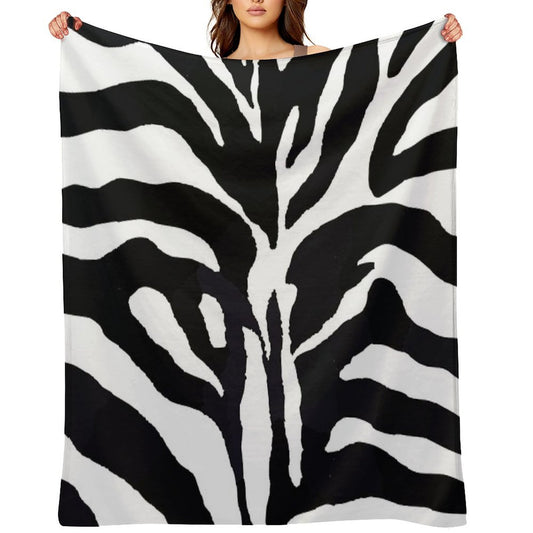 Zebra-pattern-design Travel-friendly Throw Blanket
