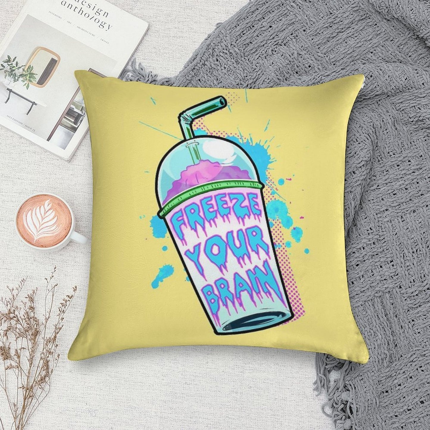 Freeze Your Brain Soft Home Decor Throw Pillow