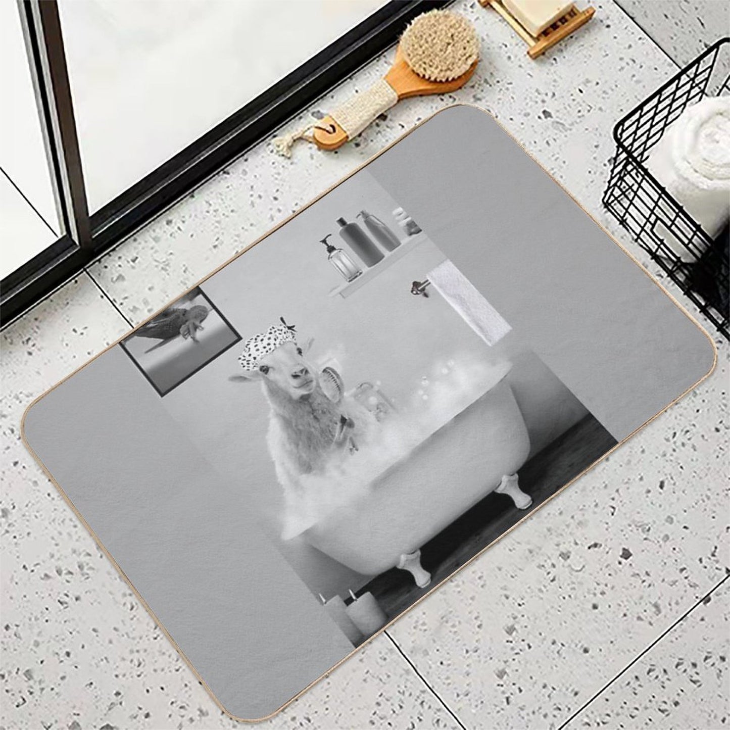 Sheep on Bathtub Bubble Bath  Multi-Purpose Bath Mat