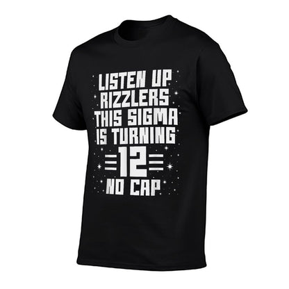 This Sigma Is Turning 12 Years Old Boys Girls 12th Birthday  Ribbed Collar T-Shirt