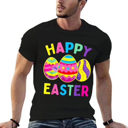 Happy Easter Day, Cute Colorful Egg Hunting Women Boys Girls  Odor-resistant T-Shirt