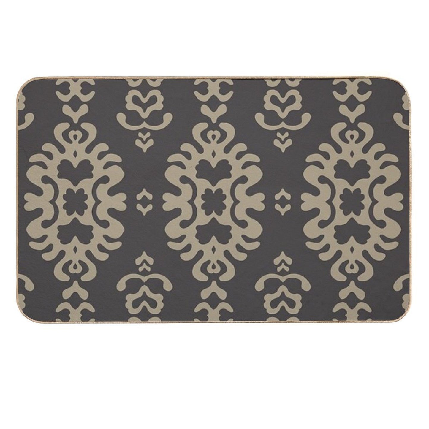 Black And White Papercut Damask Medallion  Rapid-Drying Bath Mat