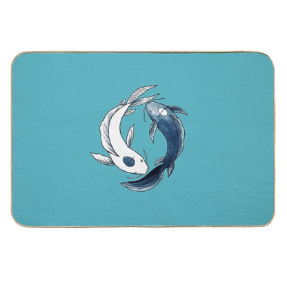Tui And La - Yin & Yang Koi  Fade-Resistant Bath Mat