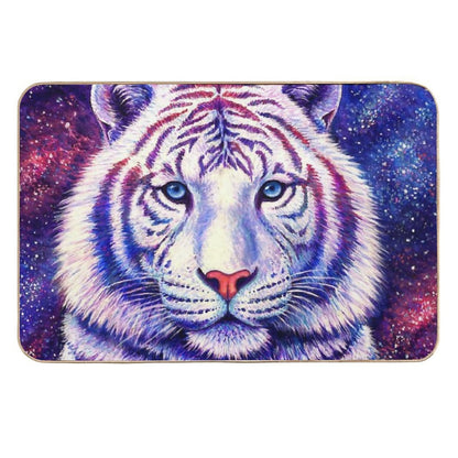Among The Stars - Cosmic White Tiger  Pet-Safe Bath Mat