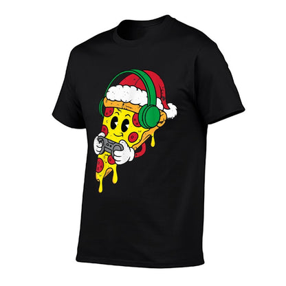 Christmas Gamer Pizza Video Gaming Men Boys Kidsn Youth  Quick-drying T-Shirt