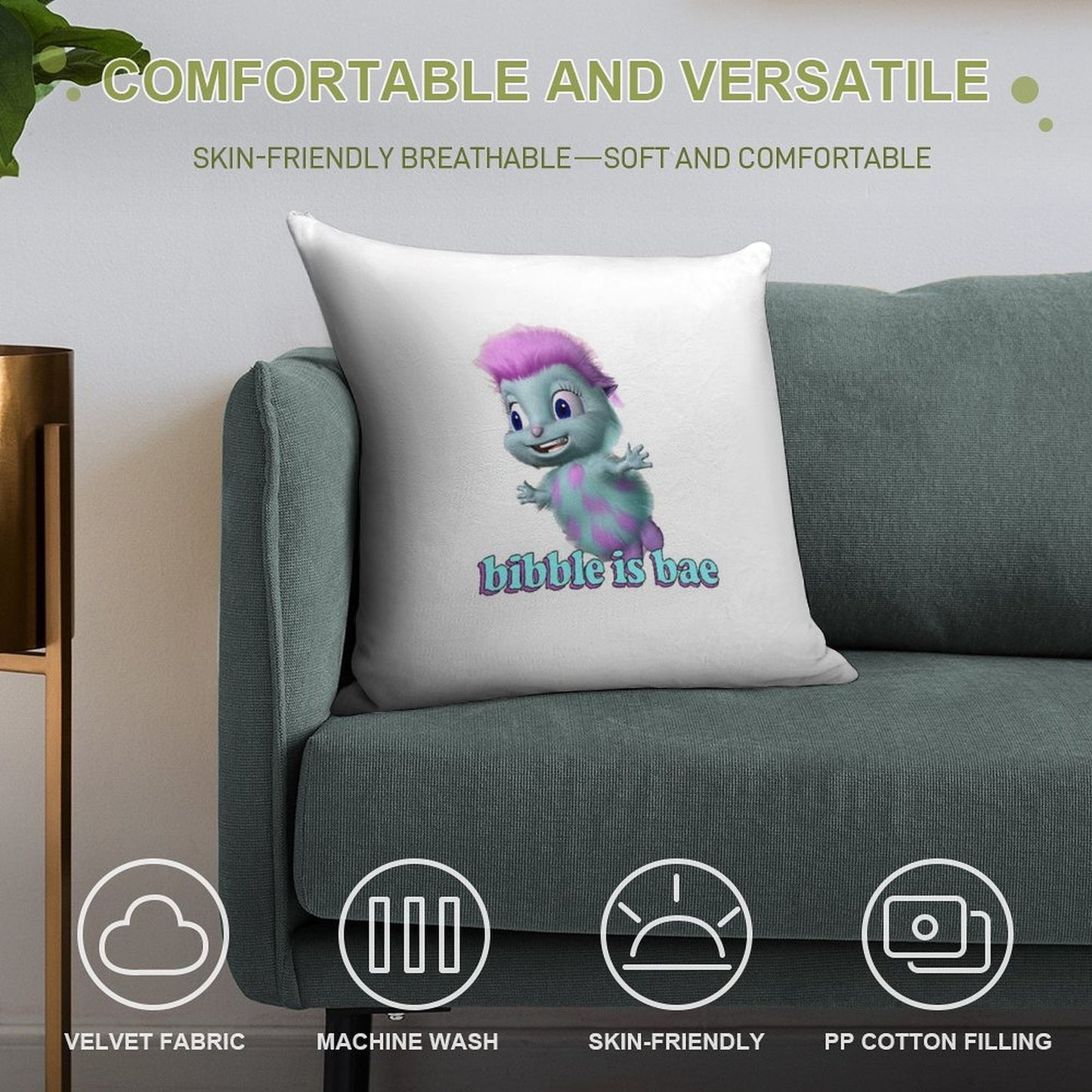 Bibble Is Bae – fairytopia Soft Skin-Friendly Throw Pillow