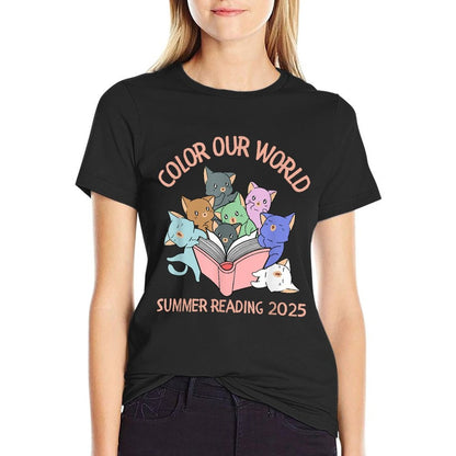 Color Our World Summer 2025 Reading Program Kitten, Cat  Affordable Price T-Shirt