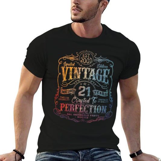 Vintage 2003 Limited Edition 21 Year Old 21st Birthday  Summer-ready Fabric T-Shirt