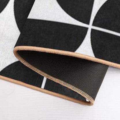 Mid-Century Modern Pattern No.3 - Black And White Concrete  Non-Slip Bath Mat