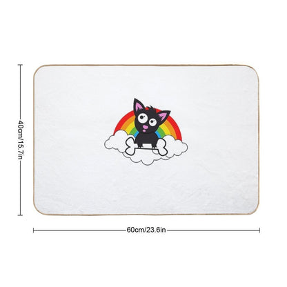 Cat on Rainbow  Toxin-Free Bath Mat