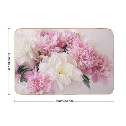 Peonies  Fade-Resistant Bath Mat
