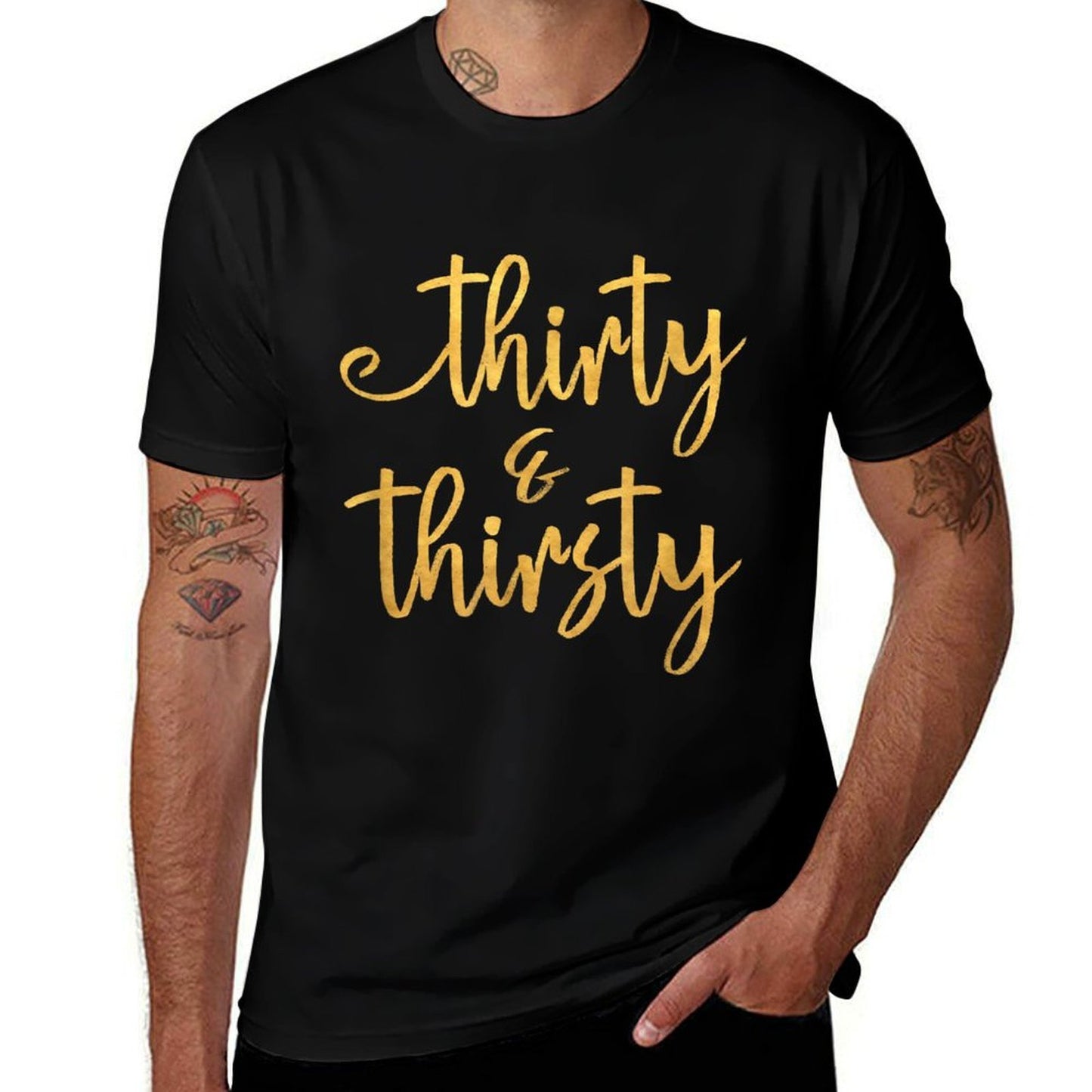 Thirty And Thirsty 30th Birthday Gift Women  High-quality Stitching T-Shirt
