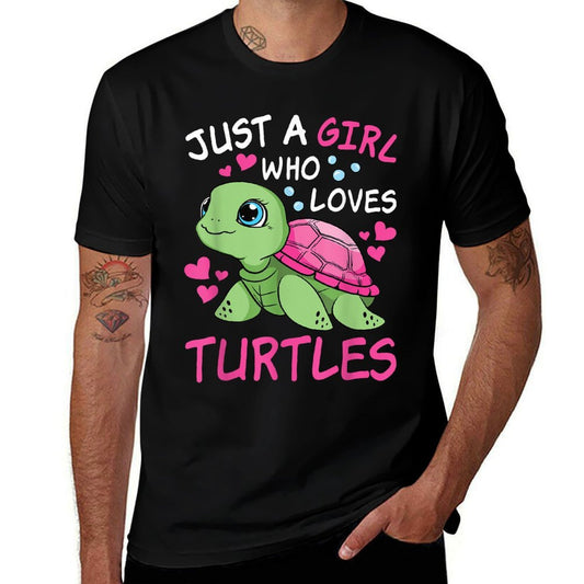 Just A Girl Who Loves Turtles Ocean Animal Cute Sea Turtle  Eco-friendly Material T-Shirt