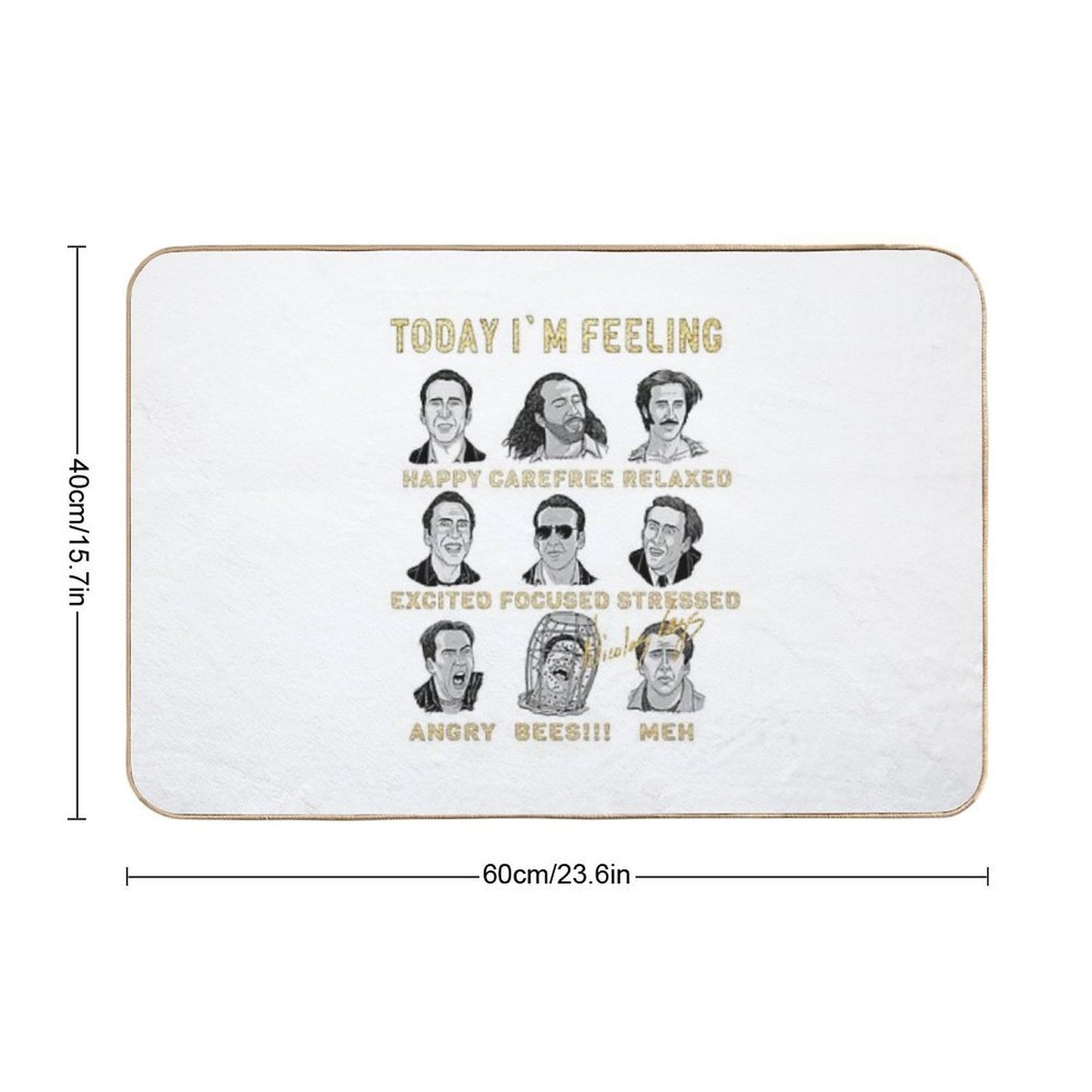 Nicholas Cage - Nicolas Cage - Nick Cage - Nic Cage  Funny Feeling  Easy Maintenance Bath Mat