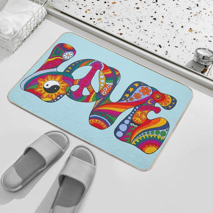 Psychedelic Love  Rapid-Drying Bath Mat