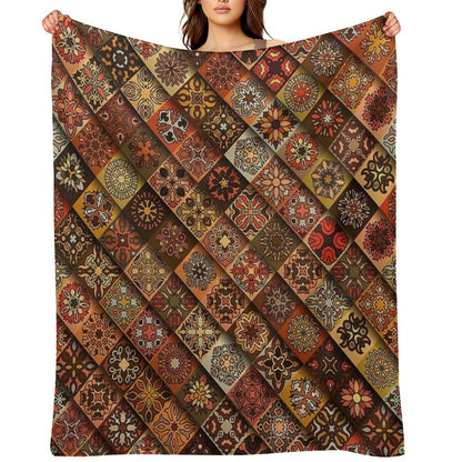 Boho Aesthetic #11 Bohemian Pattern Illustration Premium Design Comfort Throw Blanket