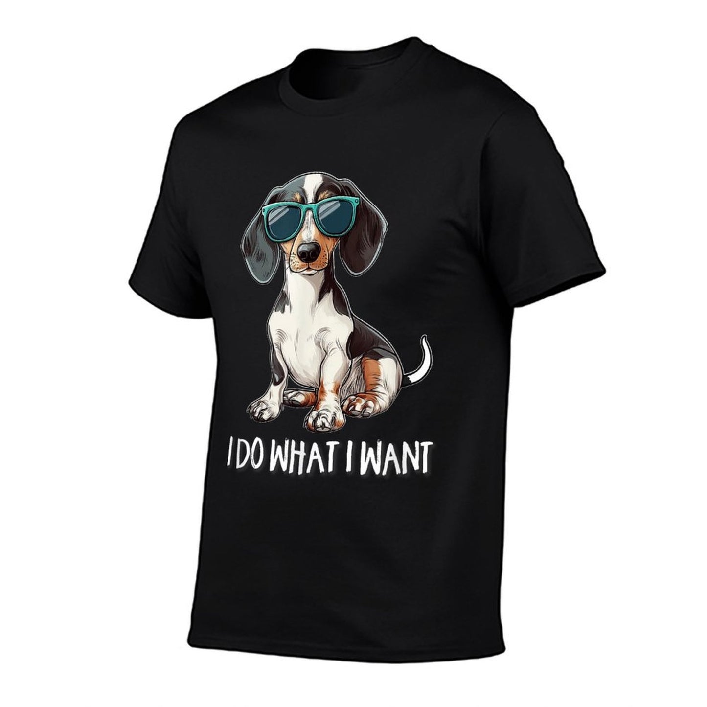 Funny Do What I Want Piebald Dachshund Lover  Versatile T-Shirt