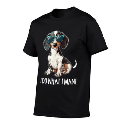 Funny Do What I Want Piebald Dachshund Lover  Versatile T-Shirt
