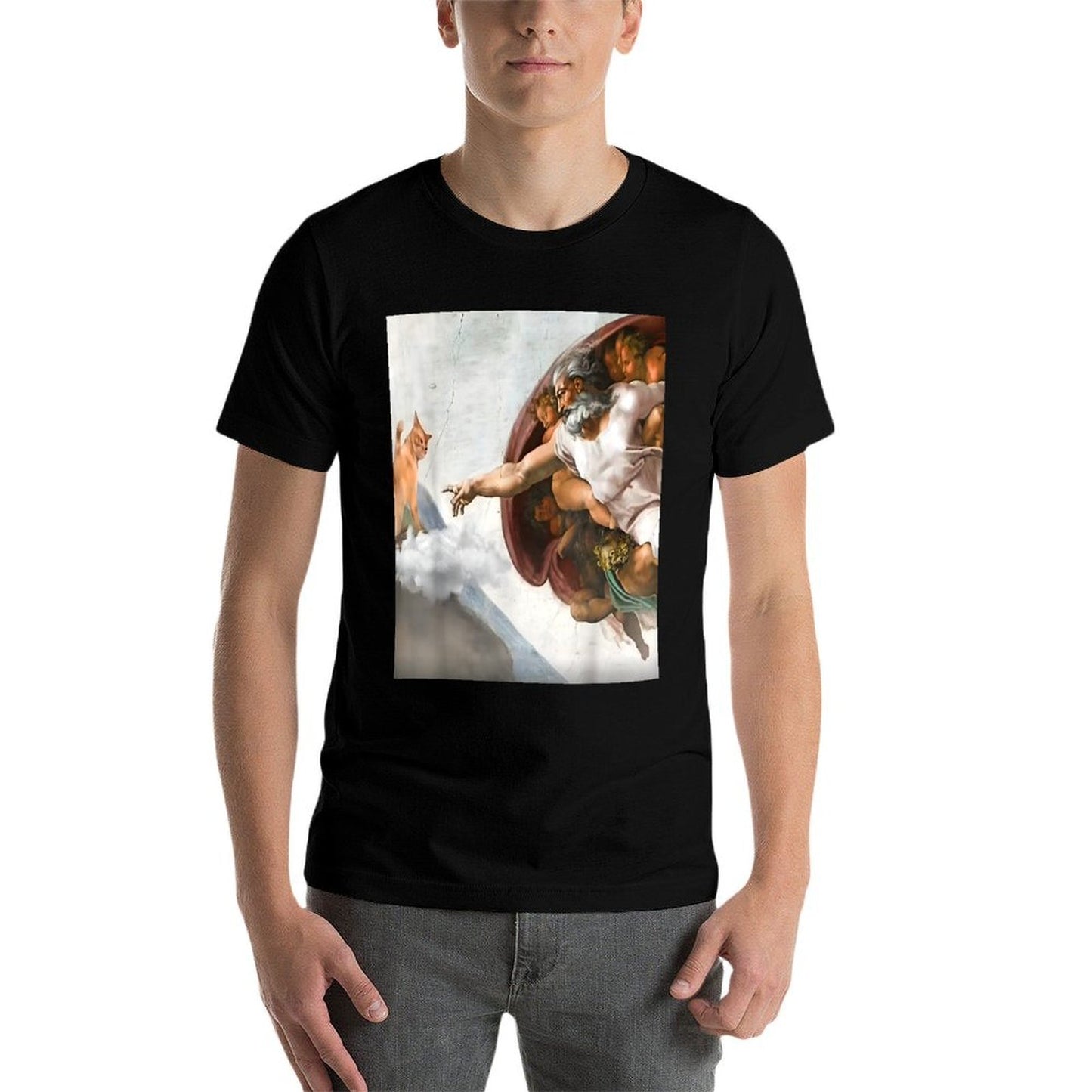 Funny Creation of Cat Meme, by Michelangelo Men Women  Vintage-inspired T-Shirt