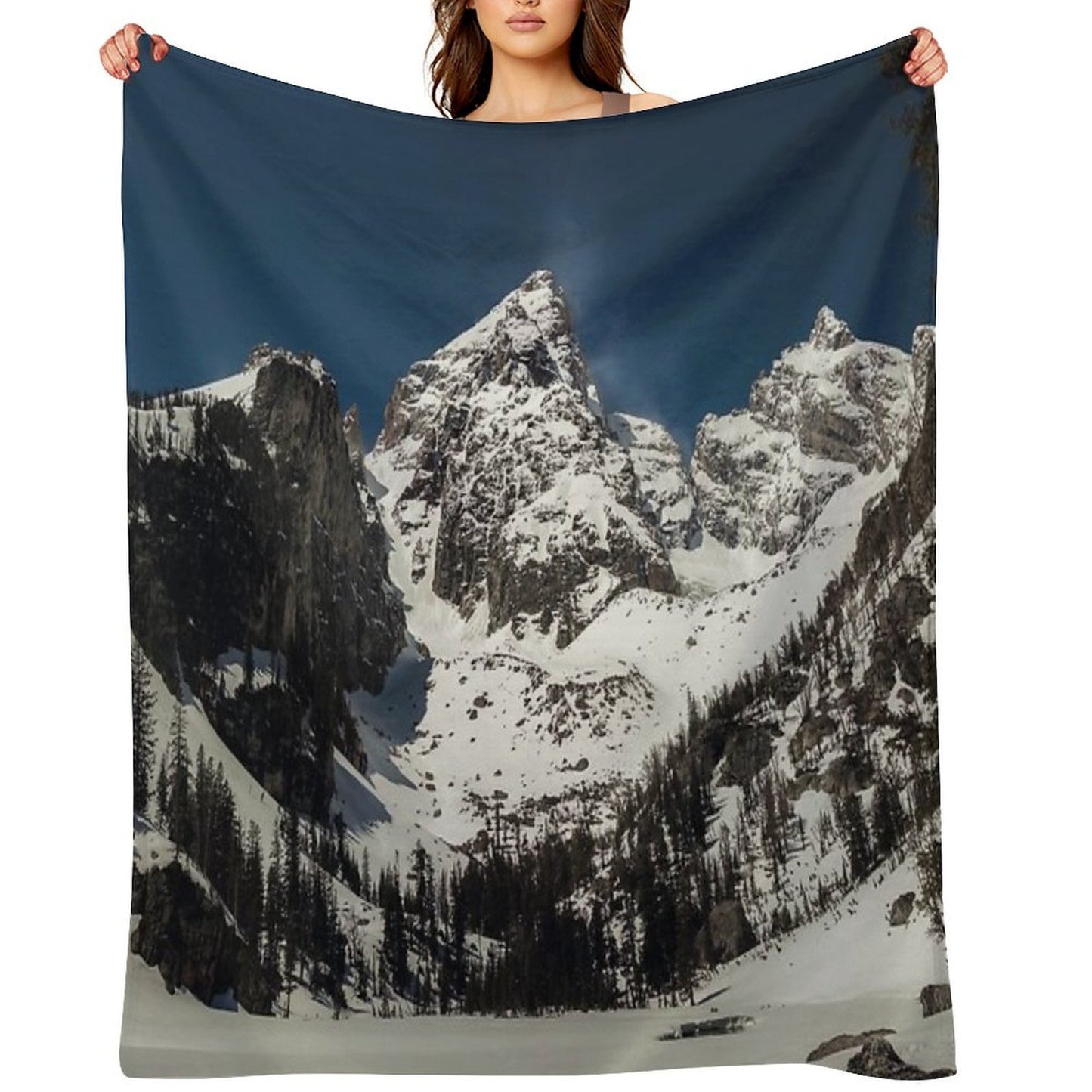 Delta Lake Landscape Plush Throw Blanket