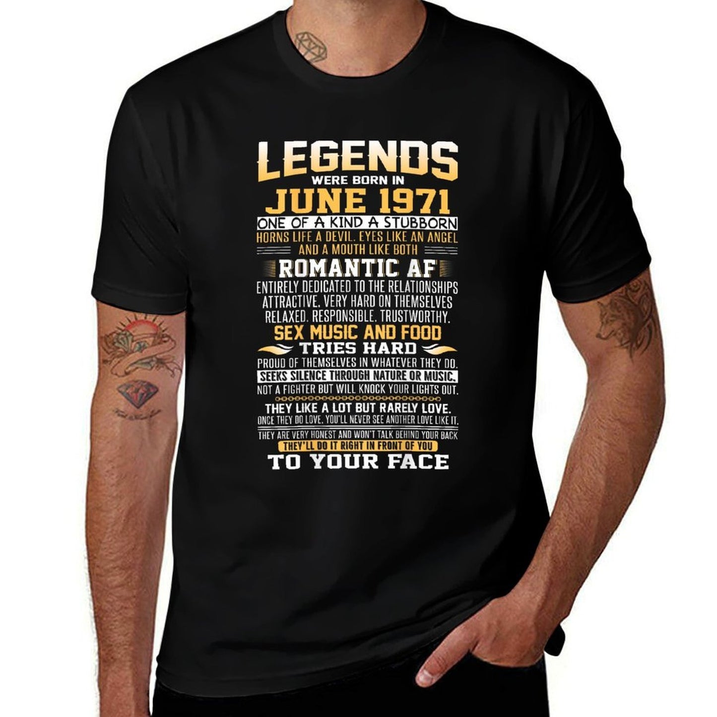 Legends Were Born in June 1971 50th Birthdays Tee Shirt  Vintage-inspired T-Shirt