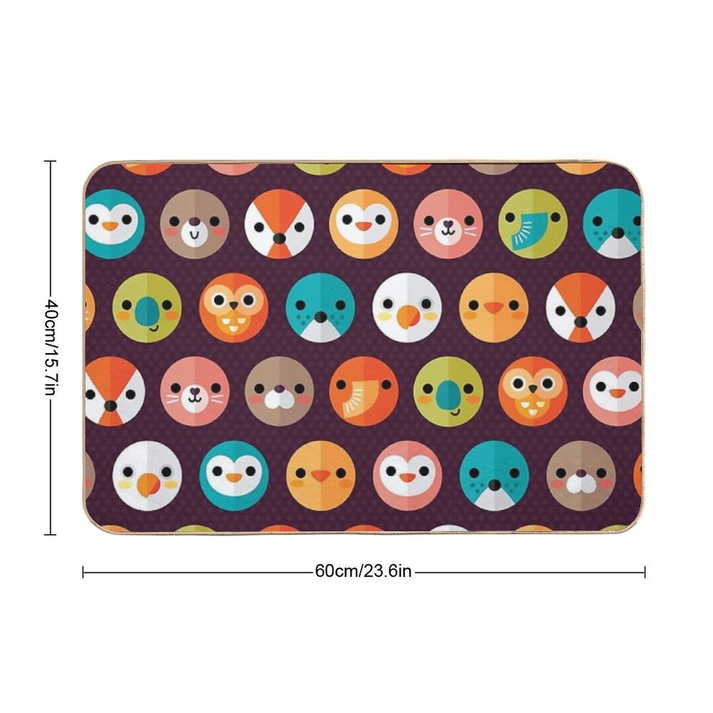 Smiley Faces - Cute Animal Faces  Odorless Bath Mat