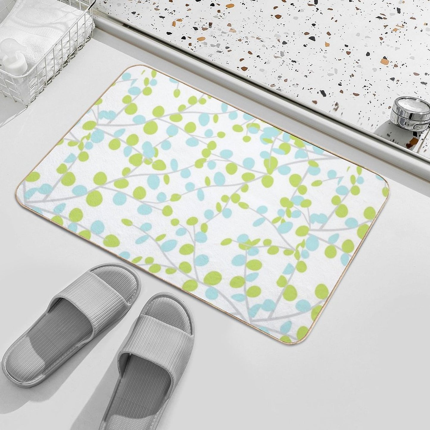 Pastel Tree  Fade-Resistant Bath Mat