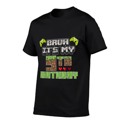 Bruh Its My 9th Birthday Boy Video Gamer Pixel Party Gaming  Tagless Design T-Shirt